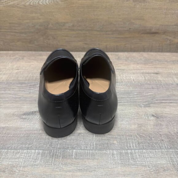 Clarks Hamble Black Leather Penny Loafers Women's Size 9.5 - Picture 3 of 7